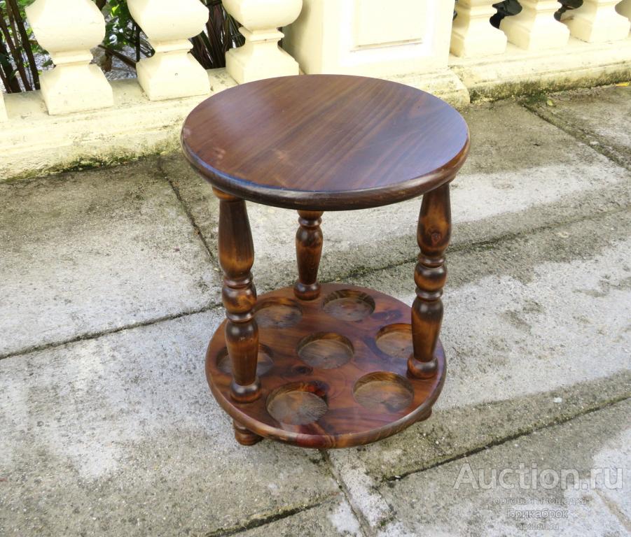 Винный столик с полкой для бокалов Столик бар