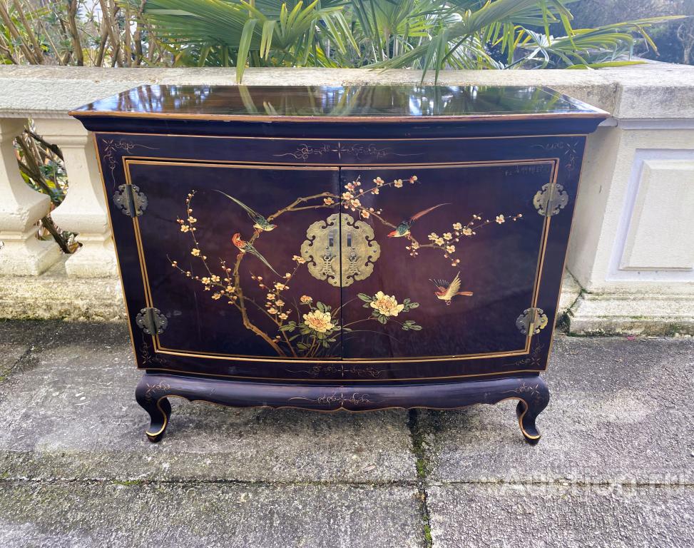 Комод Тумба Шинуазри Цветы и птицы Винтаж