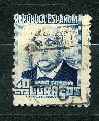 Испания. Республика. Знаменитости Испании. Первый президент Республики Эмилио Кастелар. 1931.гаш
