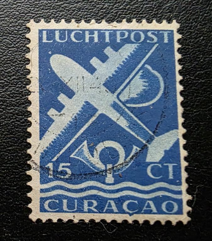 Нидерландская колонии. Кюрасао. Авиапочта. 1 марка. 1947. гаш