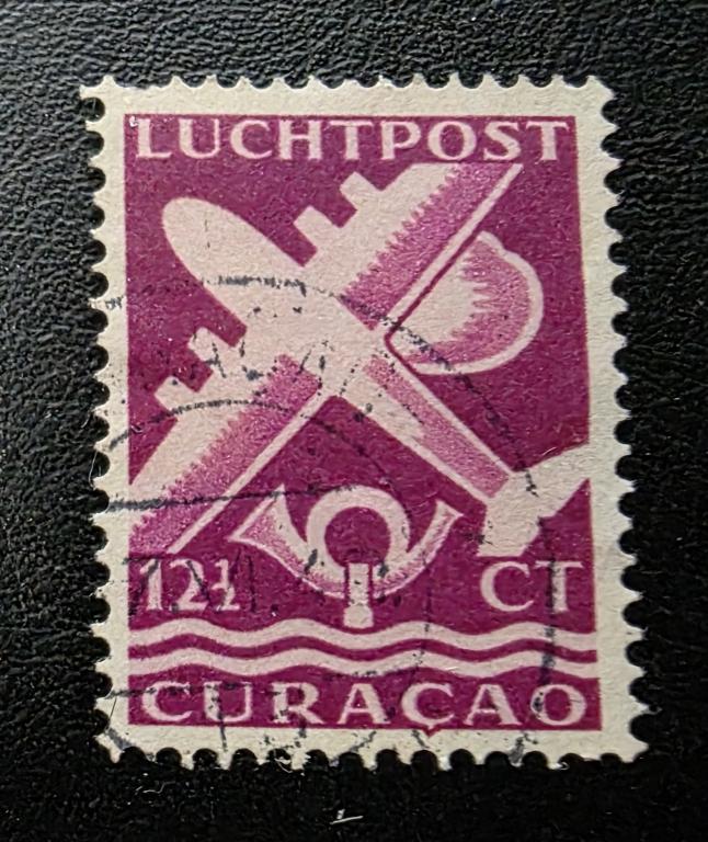 Нидерландская колонии. Кюрасао. Авиапочта. 1 марка. 1947. гаш