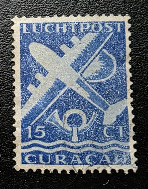 Нидерландская колонии. Кюрасао. Авиапочта. 1 марка. 1947. гаш