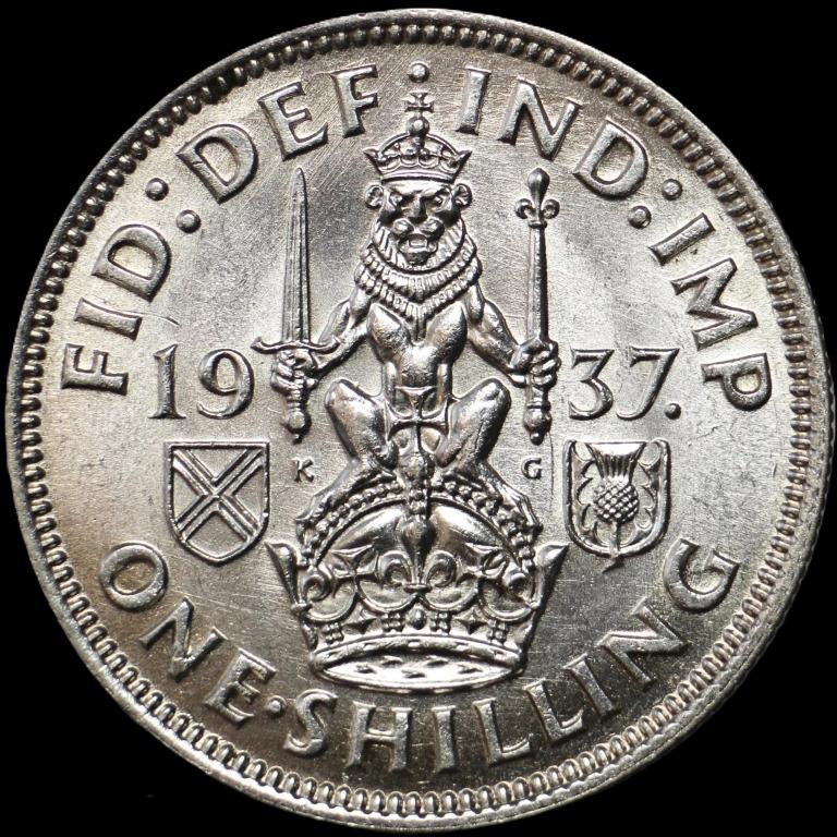 1 шиллинг 1937 год. Великобритания. Георг VI Серебро 500 проба.
