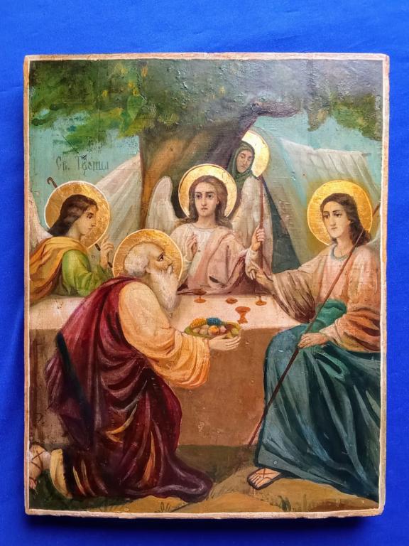 Икона старинная Святая Троица Ветхозаветная! 19 век!