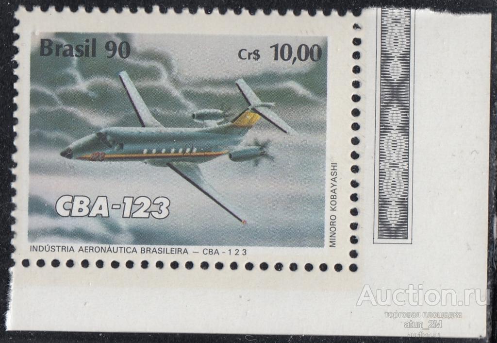 Бразилия. 1990 год. Авиационная промышленность. Самолет. MNH