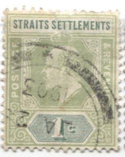 1902 Малайские штаты Стрейтс Сеттльментс Эдуард 7 1с. гаш