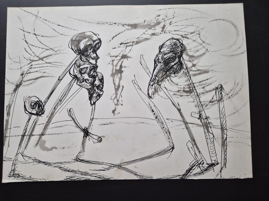 Мерзляков В.М. (1955 г.р.) Череп лошади и четыре человеческих черепа