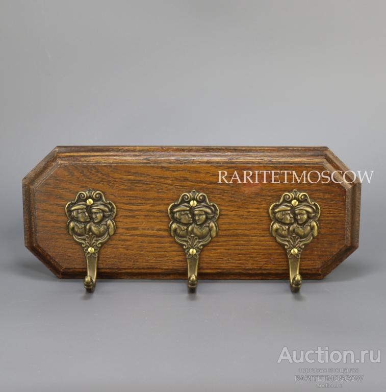 Вешалка старинная антикварная крючок девушка мальчик бронза латунь 1