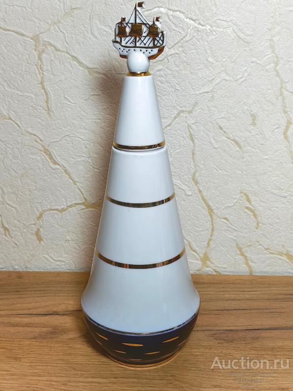 Штоф фарфоровый бутылка БОЛЬШОЙ Адмиралтейство Ленинград ЛФЗ высота 31 см.