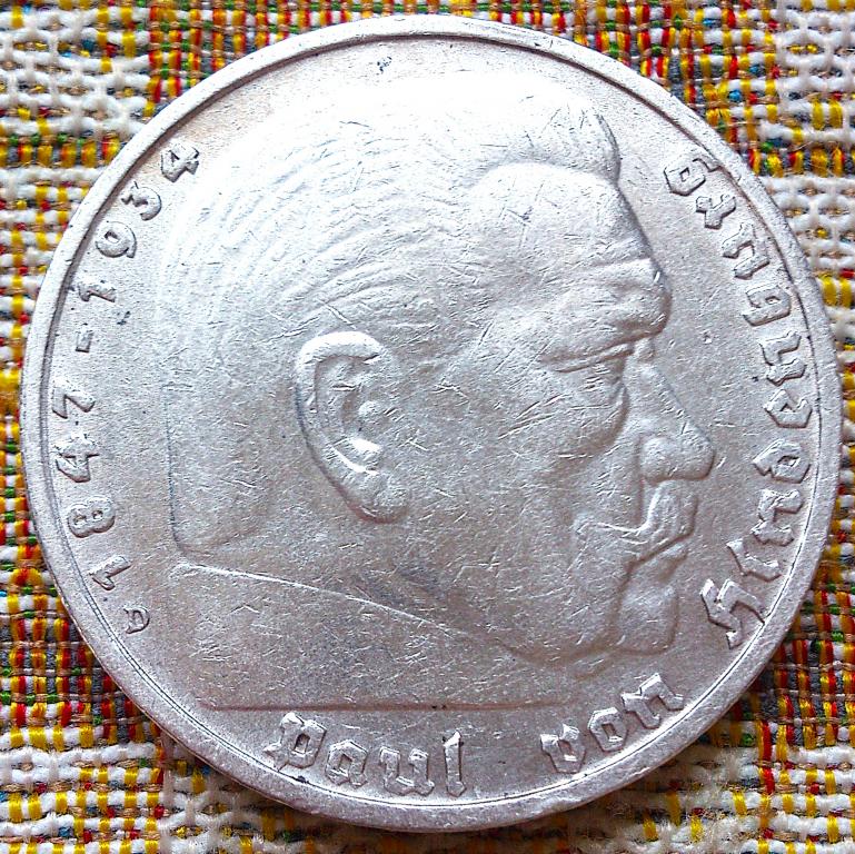 5  МАРОК  1935 г.  ( D ) .  ГИНДЕНБУРГ .  3  РЕЙХ .  ОТЛИЧНАЯ .  ОРИГИНАЛ .  № 89