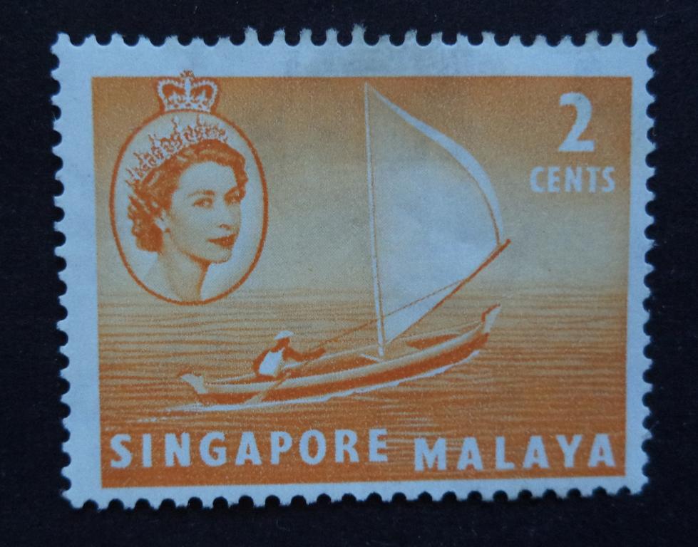 Сингапур 1955 г.   Лодка   2с.  *   Би.5