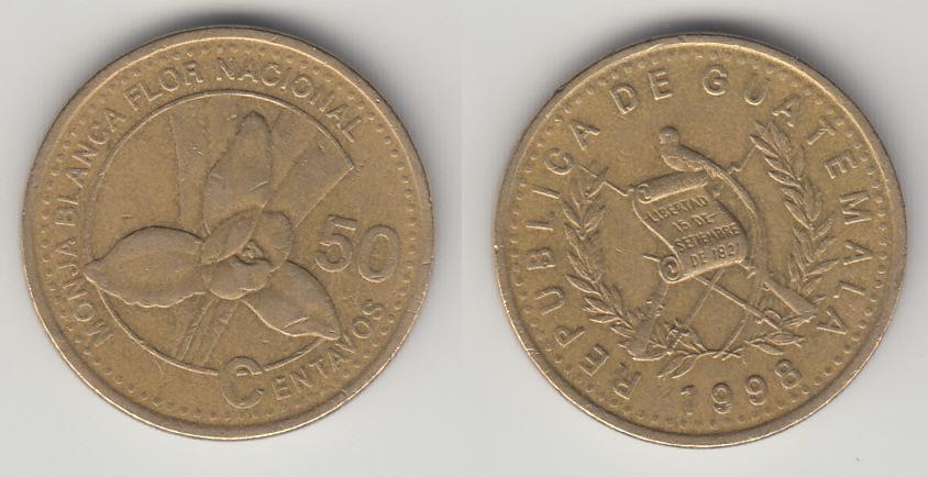 Гватемала 50 сентаво 1998 М