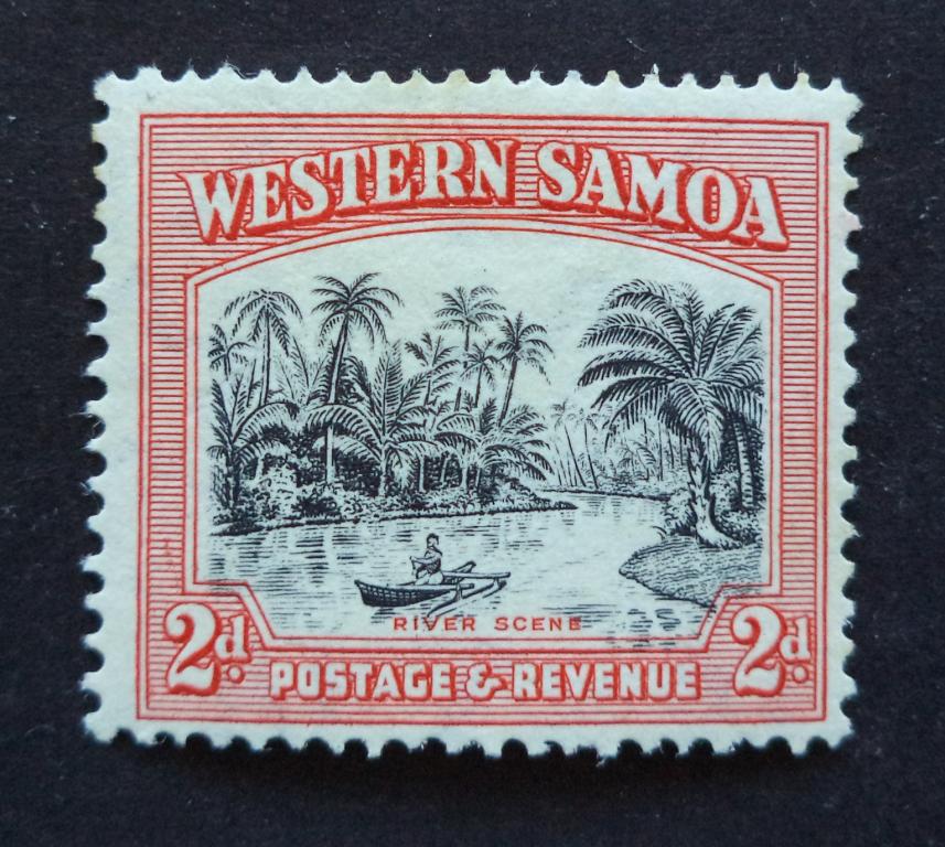 Самоа  1935 г.   Река . Лодка   2d.  *   Би.5