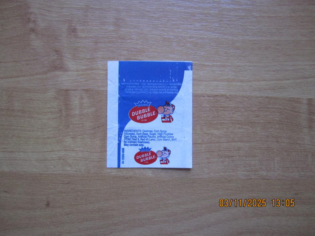 ОБЁРТКА от жевательной резинки "Dubble Bubble"