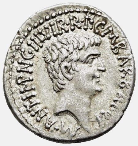 Рим республика Марк Антоний и Октавиан Август денарий Эфес XF