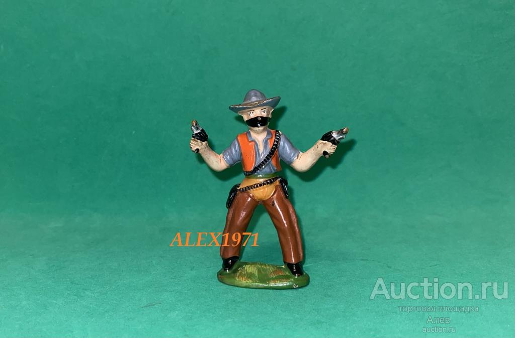 № 075 ГЛАВАРЬ БАНДИТОВ БАШАН, КОВБОЙ ГДР, РЕДКИЙ ОКРАС, СОЛДАТИК, РЕЗИНОВЫЙ, ВЕСТЕРН, ДИКИЙ ЗАПАД