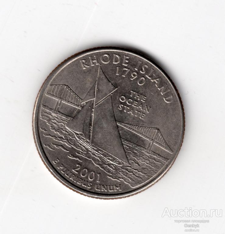Квотер  США 25 центов 2000 год     Род Айленд (МИН8-38)