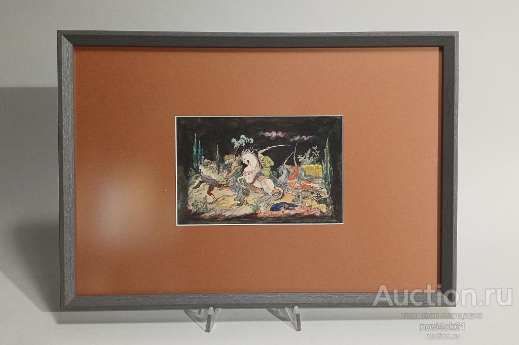 Н/Х. Эскиз. Палех. Конная атака. Студенческая дипломная работа