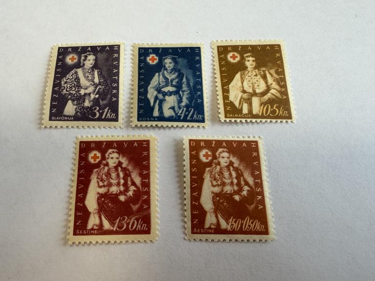 Хорватия, 1942 год, Красный Крест, Народные национальные костюмы ** В Идеале!!!
