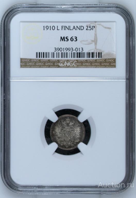 25 пенни 1910 год L NGC MS63 яркая в патине!!!