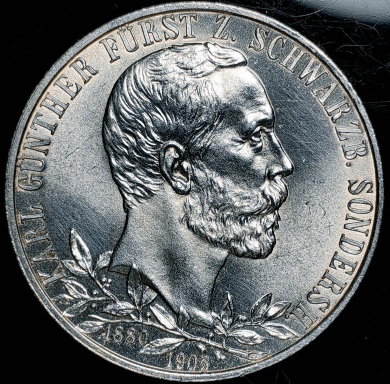 2 марки. ШВАРЦБУРГ-ЗОНДЕРСХАУЗЕН. . 1905г.