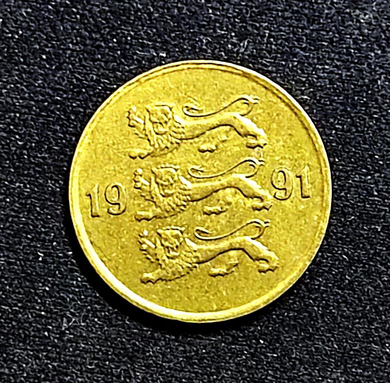 Эстония 10 сентов сенти 1991. из оборота