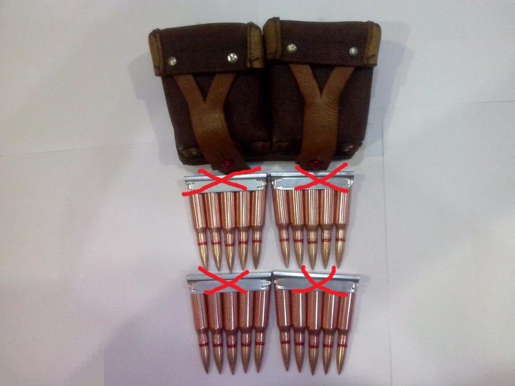 Подсумок для винтовки Мосина  с макетами патронов 7,62х54 без обойм