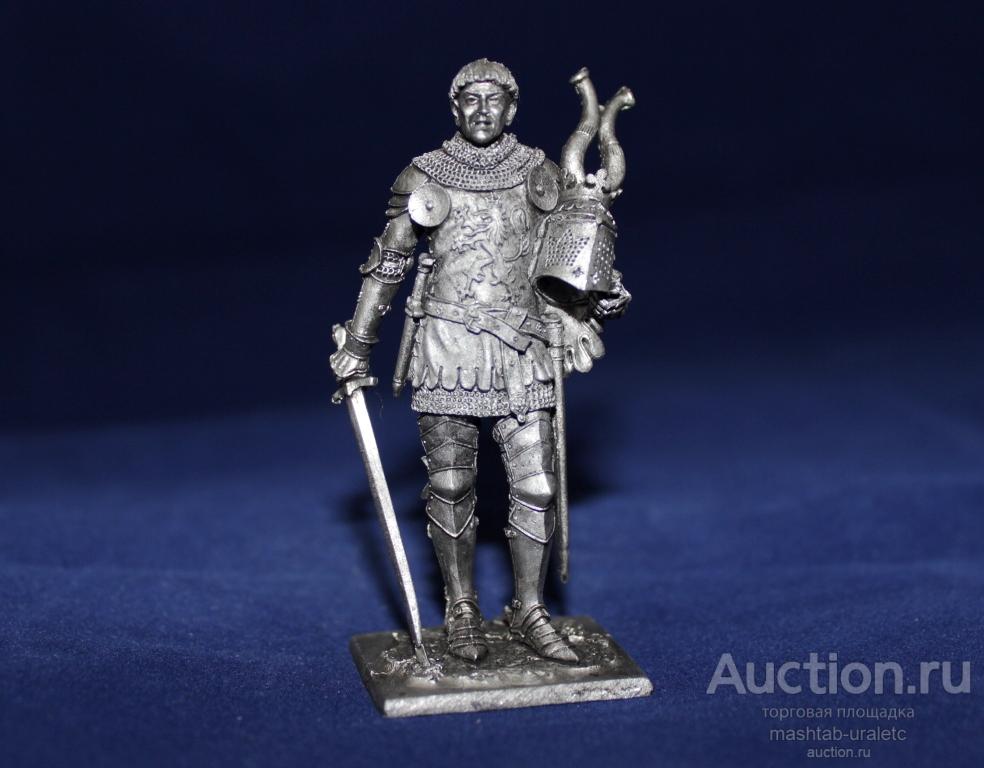 155. Оловянный солдатик Западноевропейский рыцарь, конец 14 в, 54мм