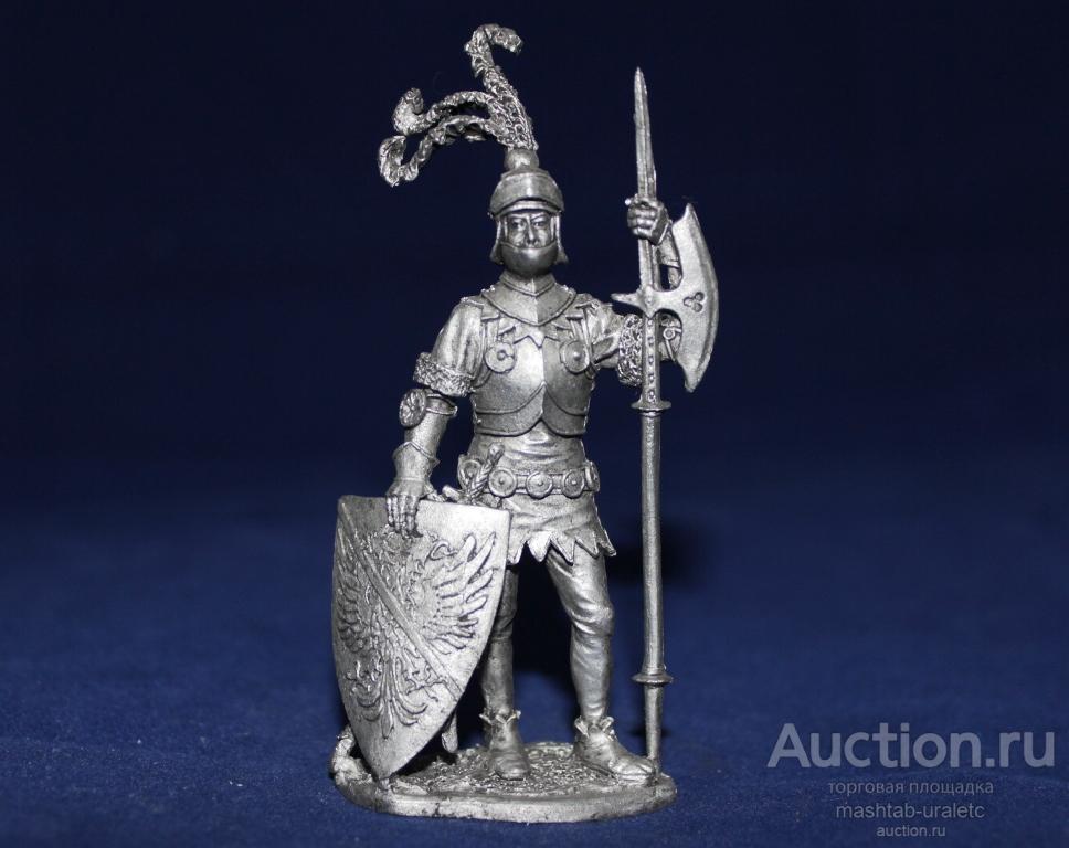 094. Оловянный солдатик Европейский рыцарь, 15 век, 54мм