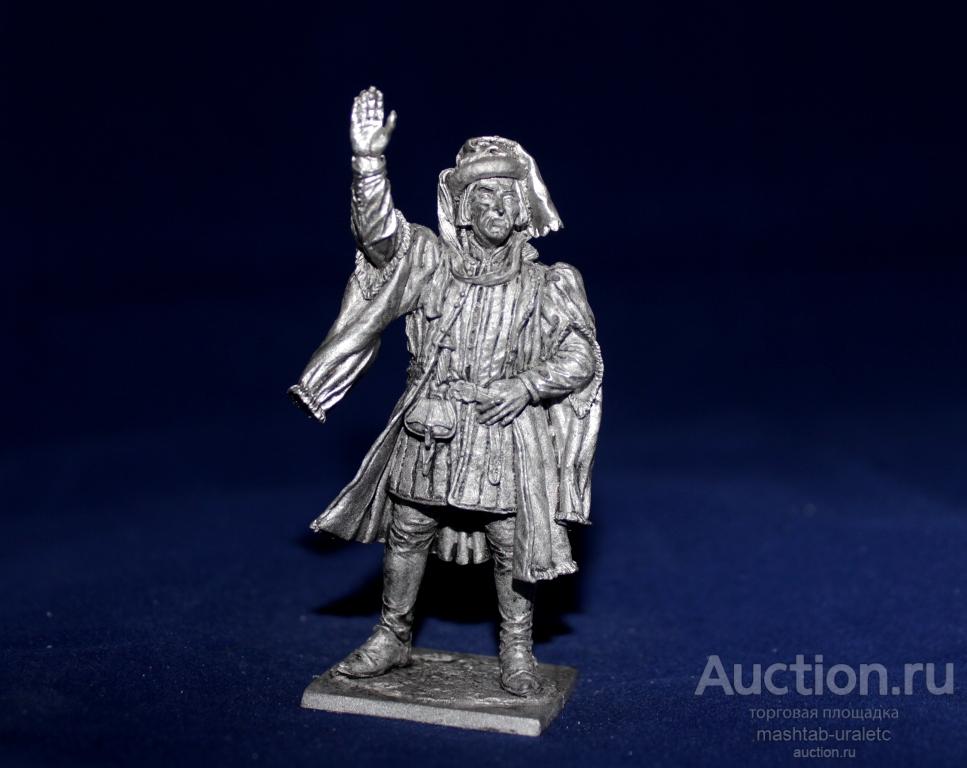 248. Оловянный солдатик Артиллерийский мастер. Зап. Европа, 15 в, 54мм