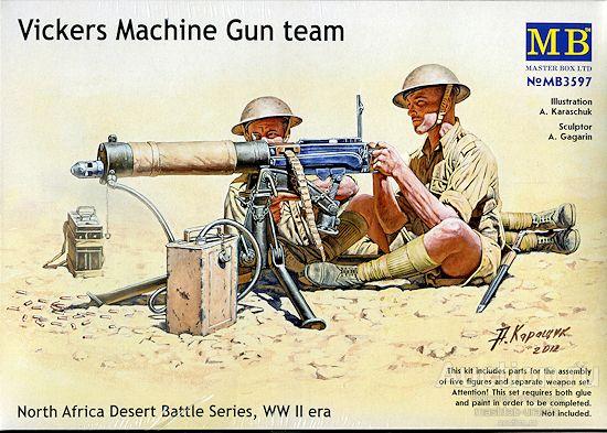 MB3597 Cборная модель Английские пулеметчики Vickers Machine Gun Team 1:35