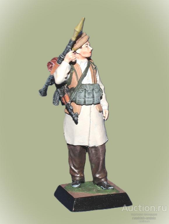 MMW0057clr Окрашенная оловянная миниатюра Боец спецназ ГРУ с гранатометом ( Афган), 54 мм