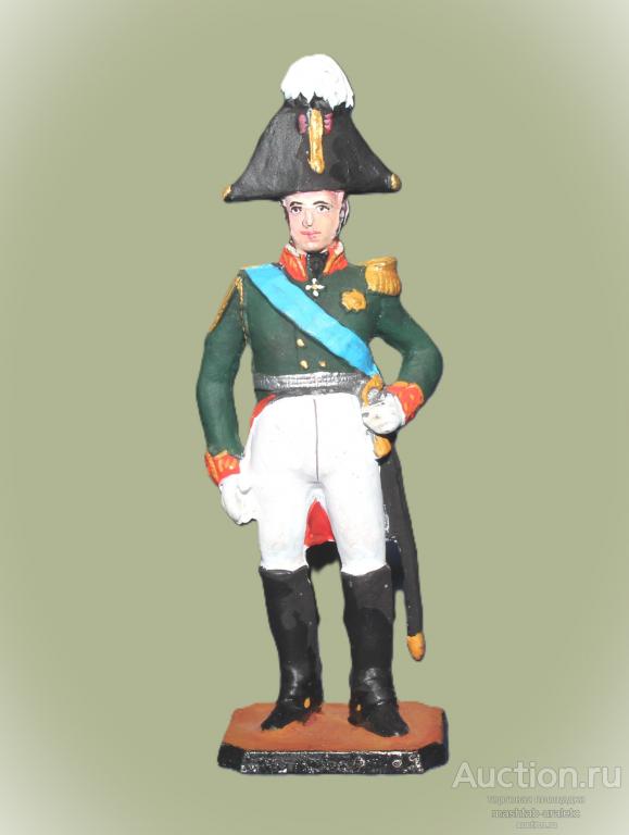 РФ06-1clr Окрашенная оловянная миниатюра Александр I , 54мм