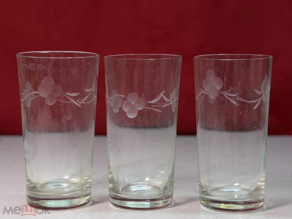 НАБОР ИЗ ПОТРЯСАЮЩИХ РЮМОК С ЦВЕТОЧНЫМИ УЗОРАМИ СТЕКЛО ХРУСТАЛЬ