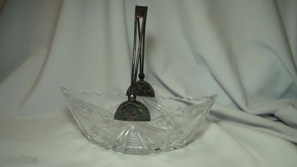 Конфетница 875 серебро , хрусталь №2