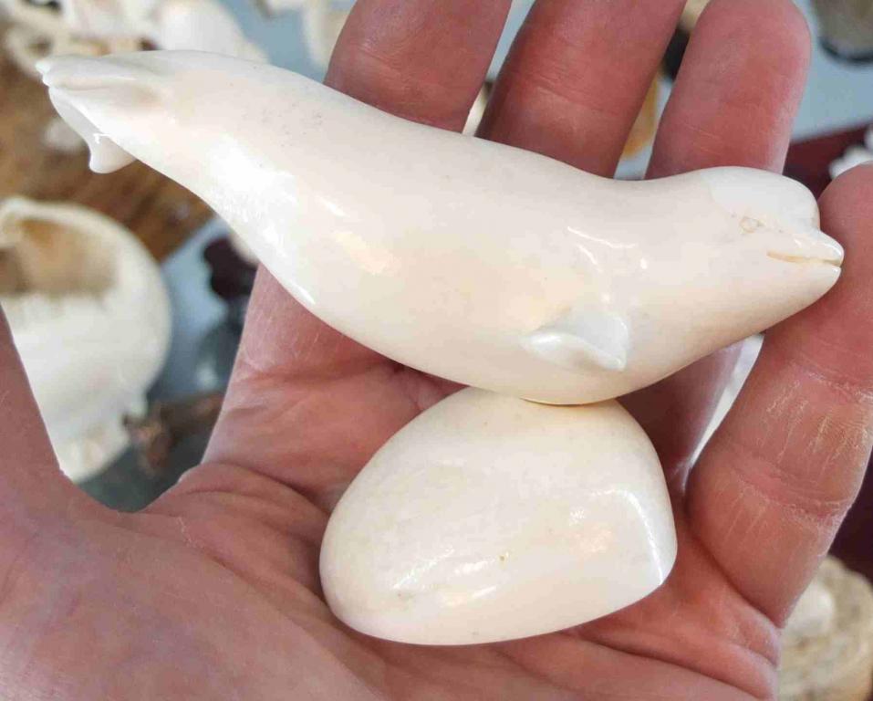 костяная статуэтка Китёнок , резьба по кости, авторская работа, Уэлен