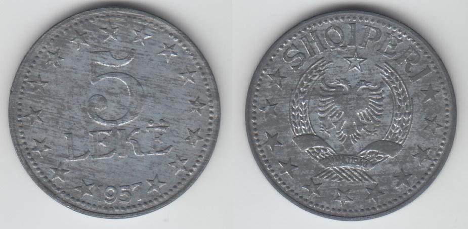 Албания 5 лек 1957 М