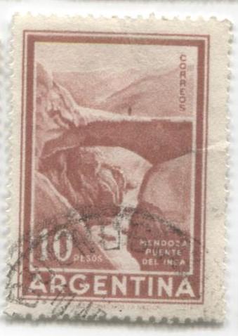 1959 Аргентина Национальные виды.Мост инков 1м. гаш