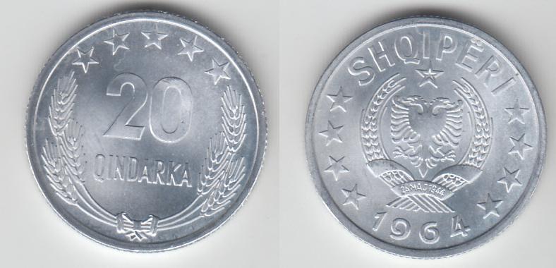 Албания 20 киндарок 1964 М