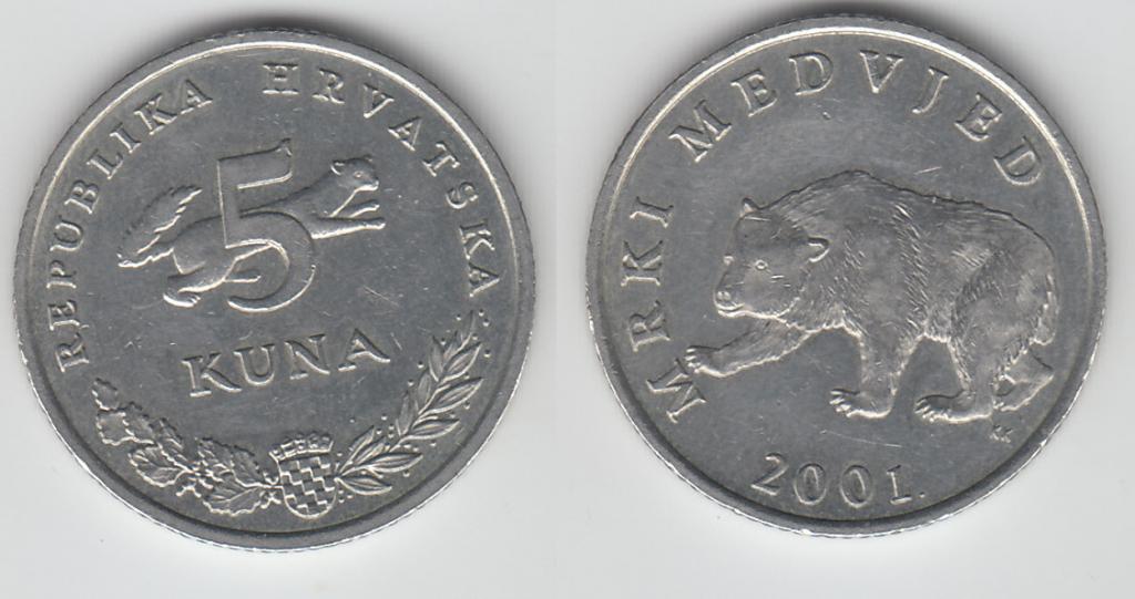 Хорватия 5 куна 2001 М