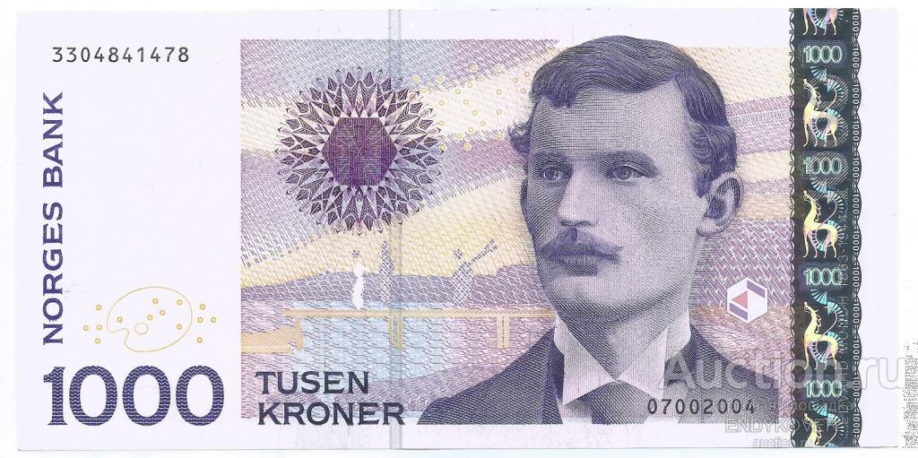 Норвегия 1000 крон 2004 UNC !!!!!