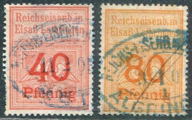 Германия 1905 Эльзас-Лотарингия Reichsland Elsaß-Lothringen БЕЗ ВЗ железнодорожные фрахтовые (2)