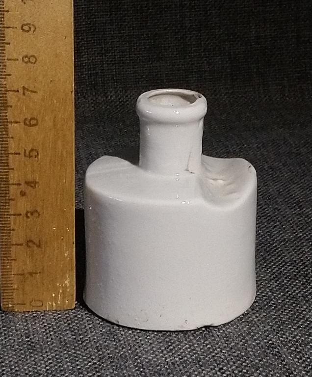 Старинная круглая чернильница фарфор Германия 1900