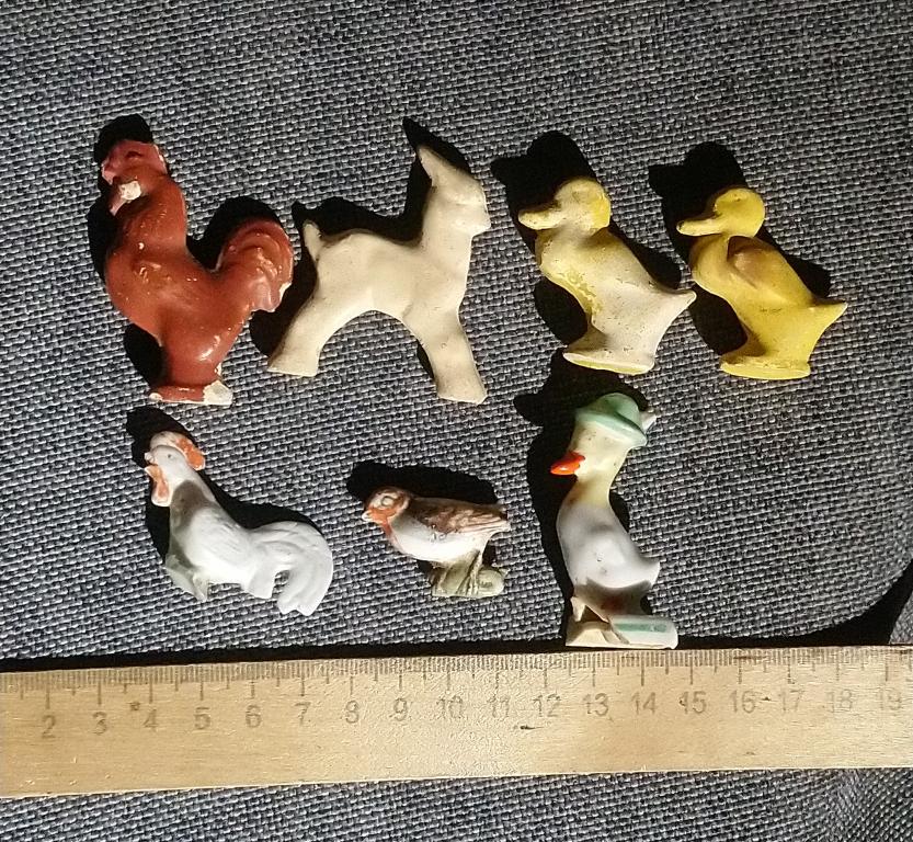 Фигурка фарфор птица утенок петух козленок Германия 1920