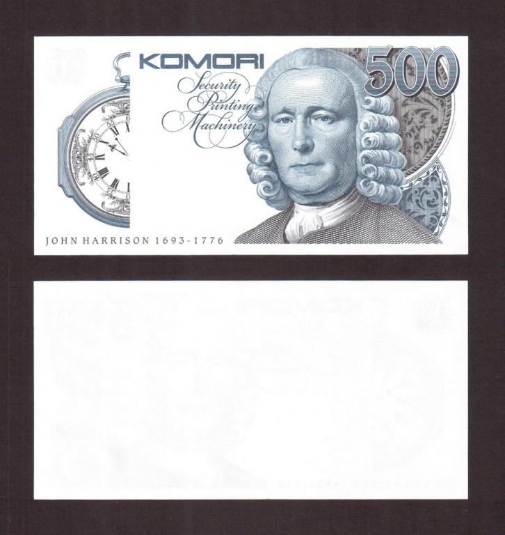 KOMORI Джон Харрисон 500 едениц (Япония ) UNC синяя