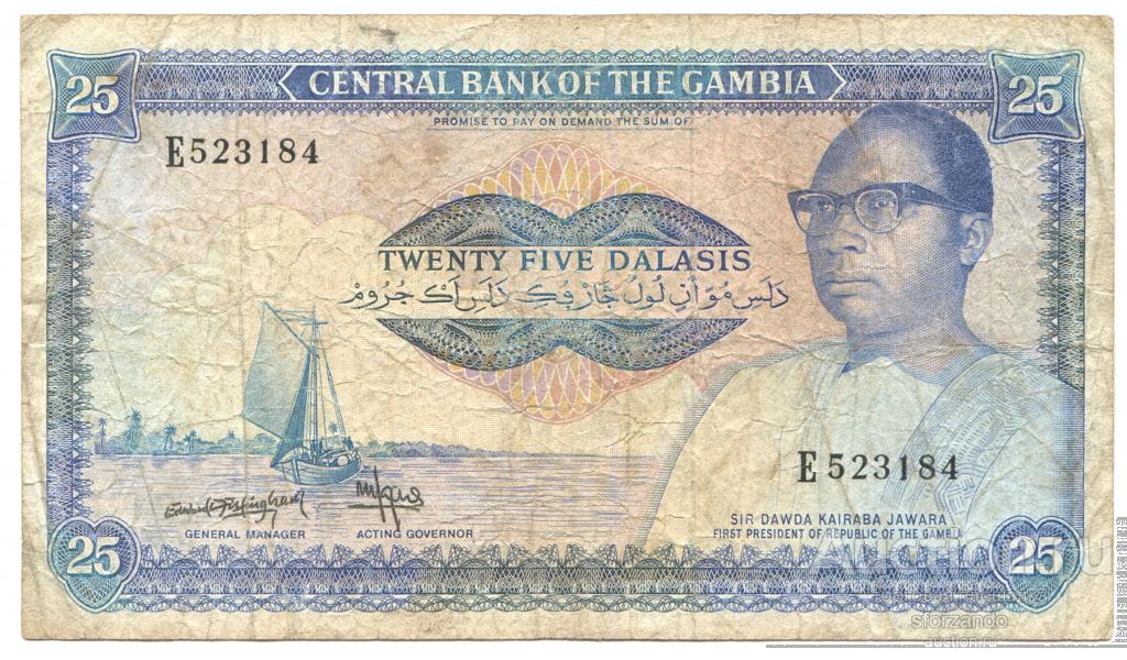 Гамбия 25 даласи 1987 #11b