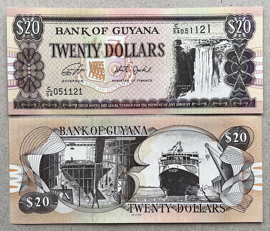 ГАЙАНА 20 ДОЛЛАРОВ 2018 ГОД UNC