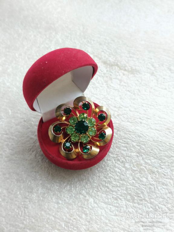 Шикарная БРОШЬ с Камнями Брошка Красивая Винтаж Чешская Бижутерия 1011