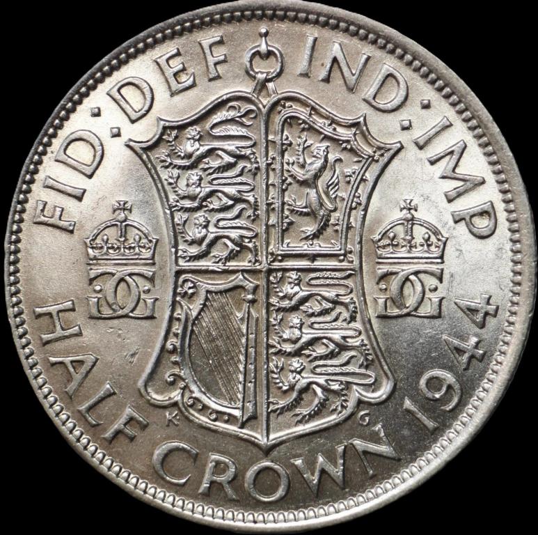 1/2 кроны 1944 год. Великобритания. Георг VI Серебро 500 проба.