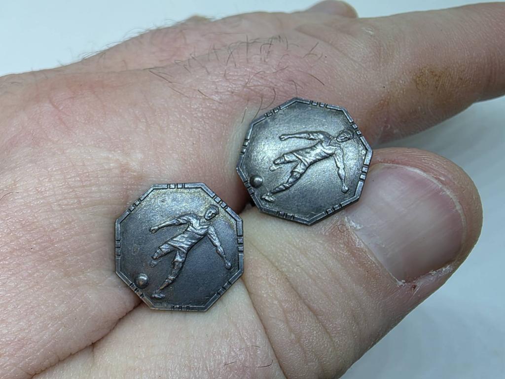 Запонки серебро Футбол 875 пр. 1954-1958 СССР